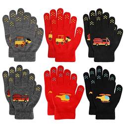 TAGVO 6 Paar Kinderhandschuhe Magische Handschuhe, Stretch Vollfinger Handschuhe Winter Warme Strickhandschuhe für 5~13 Jahre alte Kinder Mädchen Jungen Schule Pendeln im Freien Spielen von TAGVO