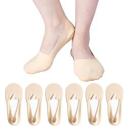 TAGVO 6Paar Damen Füßlinge Unsichtbare Socken,Low Cut Liner und Schnitt Willkürlich Unsichtbare Socken mit Rutschfest Silikon,Weiche Atmungsaktive Bootssocken Bootssocken für Loafer Flache Bootsschuhe von TAGVO