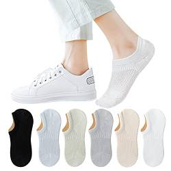 TAGVO 6Paar Damen Füßlinge Unsichtbare Socken Baumwoll,Frauen Low Cut Liner Rutschfeste Lässige Unsichtbare Sneaker Socken Knöchelsocken,Weiche Atmungsaktive Sport kompressions Socken Loafers Sneakers von TAGVO