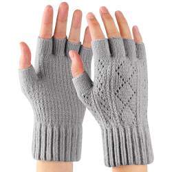 TAGVO Fingerlose Handschuhe für Herren Damen, Gedehnt Atmungsaktiv Strick Warme Winterhandschuhe, Winter Outdoor Weiches Innenvlies Warme Handschuhe für Arbeits Autofahren Radfahren Outdoor Sport von TAGVO