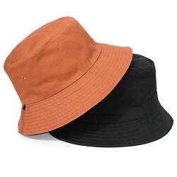 TAGVO Fischerhut Beideseitig Tragen Damen Große Bucket Hat XXL Sonnenhut Outdoor Unisex 100% Baumwolle Faltbar Sommerhut Eimerhut Für Kopf 58-64 von TAGVO