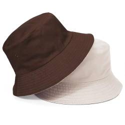 TAGVO Fischerhut Beideseitig Tragen Damen Große Bucket Hat XXL Sonnenhut Outdoor Unisex 100% Baumwolle Faltbar Sommerhut Eimerhut Für Kopf 58-64 von TAGVO