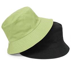 TAGVO Fischerhut Beideseitig Tragen Damen Große Bucket Hat XXL Sonnenhut Outdoor Unisex 100% Baumwolle Faltbar Sommerhut Eimerhut Für Kopf 58-64 von TAGVO