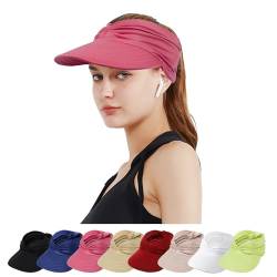 TAGVO Sun Visor Hüte für Damen, mit großer Krempe Faltbar Visor Cap Strand Hut Baseballkappe Sonnenschutz UPF 50+ Konzipiert für Outdoor-Sportarten wie Golf,Baseball,Tennis,Badminton, Laufen von TAGVO