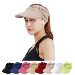 TAGVO Sun Visor Hüte für Damen, mit großer Krempe Faltbar Visor Cap Strand Hut Baseballkappe Sonnenschutz UPF 50+ Konzipiert für Outdoor-Sportarten wie Golf,Baseball,Tennis,Badminton, Laufen von TAGVO