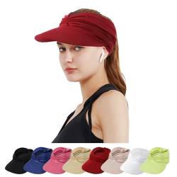 TAGVO Sun Visor Hüte für Damen, mit großer Krempe Faltbar Visor Cap Strand Hut Baseballkappe Sonnenschutz UPF 50+ Konzipiert für Outdoor-Sportarten wie Golf,Baseball,Tennis,Badminton, Laufen von TAGVO