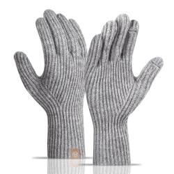 TAGVO Winterhandschuhe Damen Warme Touchscreen Handschuhe Dicke Strick Fingerhandschuhe Sport Warm und Winddicht Winterhandschuhe für Skifahren Radfahren und SMS von TAGVO