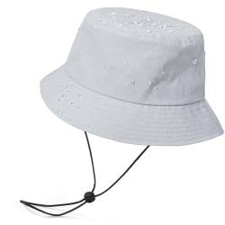 TAGVO XXL Wasserdichter Fischerhut Faltbar Einfarbig Anglerhut Große Bucket UV Hats Sonnenhut Sommerhut Eimerhut 56-64 von TAGVO