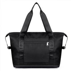Erweiterbare Sporttasche für Damen, Duffle-Tasche mit Nasstasche, Reisetasche, Wochenend-Übernachtungstaschen mit doppeltem Schultergurt, wasserabweisend, für Krankenhäuser, Schwarz, Farbe A von TAHUAON