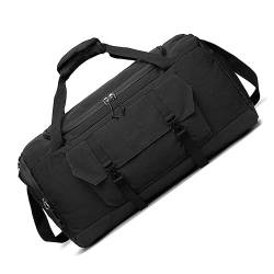Moderne Urban schwarz/schwarz 'Hackney Duffle' Tasche / Reisetasche im klassischen, schlanken schlichten Design - für Damen & Herren, Farbe A von TAHUAON