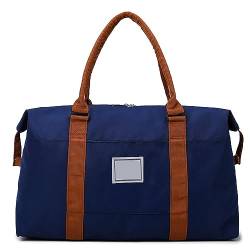Reise-Reisetasche,Persönliche Gegenstände Carry on Große Sport Gym Tasche,Erweiterbare Gepäcktasche mit Trolleyhülle, blau, 42*30*15cm von TAHUAON