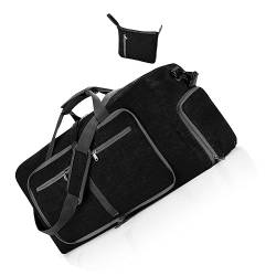 Reisetasche 115L Faltbare Reisetasche Gepäcktasche mit Schuhfach Wasserdicht Übernachtungstasche Sporttasche für Männer Frauen (Schwarz), Farbe A von TAHUAON