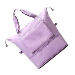 Reisetasche für Damen, Reisetaschen, faltbar, Sport, Turnbeutel, wasserabweisend, Wochenendtasche für Damen und Herren, leicht, für Reisen, den täglichen Gebrauch, Fitnessstudio, Lila, Farbe A von TAHUAON