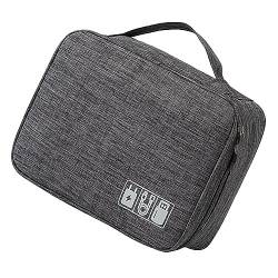 TAHUAON Business Tech Pouch 2 Kabeltasche für Elektronikzubehör Polyester grau Maße: 23,5 cm x 17 cm x 3,5 cm, grau, 23,5 cm, modern von TAHUAON