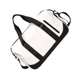 Travel Duffle Bag - Fashion PU Lether Gym Bag Weekend Bag with Shoe Compartment - Foldable Sports Bag Carry on Bag Overnight Bag - Travel Duffel Bag Weekender Bag for Men and Women - White, Farbe A von TAHUAON