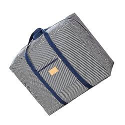 Untersitz-Kabinentasche 45 x 36 x 20 – Faltbare Reisetasche Handgepäck Handgepäck Übernachtungstasche Wochenendtasche – Große Kapazität Faltbare Reisetasche für Damen und Herren 25L (Blau gestreift), von TAHUAON