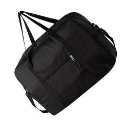 Wasserdichte Nylon Faltbare Reisetasche Große Kapazität 40L Handtasche Handtasche, Schwarz + 40 x 20 x 25 cm, Farbe A von TAHUAON