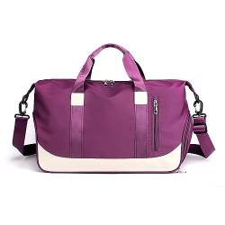 Weekender Bag für Damen, Übernachtungstasche mit Schuhfach, Reisetasche, Reisetasche, Handgepäcktasche, dunkelviolett von TAHUAON