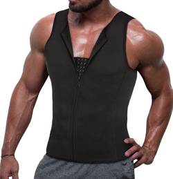 TAILONG Herren Kompression Shirt für Körper schlank Tank Top Shaper Enge Under Bauch-Steuer Hüftgürtel Small Schwarz von TAILONG