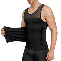 TAILONG Herren körper-Former-Weste Enge Tank top Compression Hemd Bauch-Steuer unterwäsche Moobs Binder Large Schwarz von TAILONG