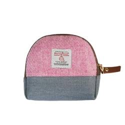 TAILORMAP Harris Tweed Nischen-Geldbörse, Lippenstift-Tasche, Mini-Kosmetiktasche, kleine Organizer-Tasche mit Reißverschluss für Damen und Herren, Pink, Art Plaid von TAILORMAP