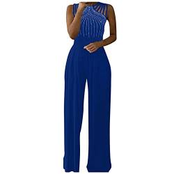 TAIMOWEI Jumpsuit Damen Elegante, Spitze Spleißen Festlich Hochzeit Damen Lang Weites Bein Hosen Hohe Taillen Elegant Einteiler Overall Frauen Blumenspitze Business Party Breites Bein Hosenanzug von TAIMOWEI