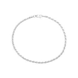 TAIPAN 925 Sterling Silber Kordelkette Armband – feine 2,3 mm breite Rope Chain für Eleganz und Stil Made in Itay, 17cm ist gut für Frauen geeignet (17) von TAIPAN