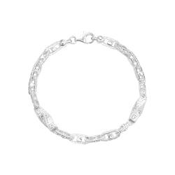 TAIPAN Santorini Greek Design Armband 6mm breit aus 925 Sterlingsilber Silber Kette, 17cm ist gut für Frauen geeignet (17) von TAIPAN