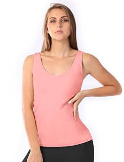 TAIPOVE Damen BH-Hemd Bügelloser Unterhemd 1 Pack Tank Tops,Rosa,Medium von TAIPOVE