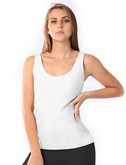 TAIPOVE Damen BH-Hemd Bügelloser Unterhemd 1 Pack Tank Tops,Weiß,Medium von TAIPOVE