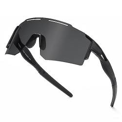 TAISYANGHAO Sportbrille-Sonnenbrille Herren-Damen-Fahrradbrille-Sunglasses men-Polarisiert-Schnelle Brille,UV400-Schutz, Leichter, langlebiger TR90-Rahmen, Hartschalen-Etui (C1) von TAISYANGHAO