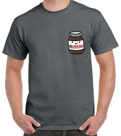 Nutella Pocket Sized Funny Parody Mens Graphic T-Shirt Dark Grey L von TAIYANG