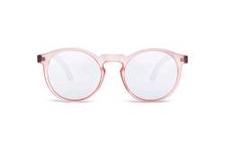 TAKE A SHOT Holz-Sonnenbrille Damen Rosa Silber verspiegelt Schmal Runde Gläser, UV400 - Pinke Sonnenbrille Holz MOLLY von TAKE A SHOT