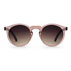 TAKE A SHOT Holz-Sonnenbrille Damen Rosa Transparent, Braune Schmal Runde Gläser, UV400 - Pinke Sonnenbrille Holz LOLA von TAKE A SHOT