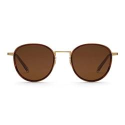 TAKE A SHOT - Runde Sonnenbrille für Damen Havana Gold mit Edelstahl Rahmen, Braune Gläser und Edelstahl Bügeln, UV400 Schutz, ADA: Havana Gold Brown von TAKE A SHOT