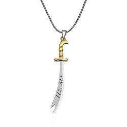 TAKILINGO Massives 925er Sterlingsilber Hz. Ali Zulfiqar Schwert doppelseitige Herren Halskette Schmuck Geschenk für Männer (70) von TAKILINGO