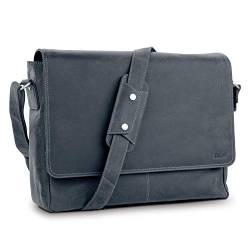 TALED Umhängetasche Leder für Herren Damen - Echtleder Laptoptasche 15.6 Zoll, Leder Aktentasche Messenger Bag, Vintage Ledertasche mit Schultergurt, Herrentasche Schultertasche, Vintage Schwarz von TALED