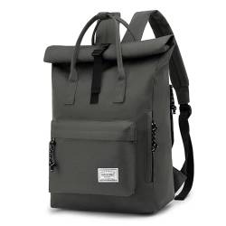 TAN.TOMI Laptop Rucksack, Rucksack Laptop Tasche 15,6 Zoll, Rucksack Damen und Herren weit öffenbar, Rolltop Rucksack wasserdicht, Backpack Daypack für Schule, Fahrradfahren, Freizeit und Reise von TAN.TOMI