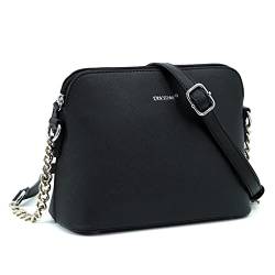 TAN.TOMI Umhängetasche Damen-Handtasche Damen Klein-Feste Crossbody Bag-Kette Schulterriemen Abendtasche Mode Elegant-Schwarz. von TAN.TOMI