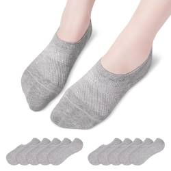 TANGCHAO 10 Paar Sneaker Socken Damen Herren, Unisex Unsichtbare Rutschfeste Atmungsaktive Sportsocken Grau 39-42 von TANGCHAO