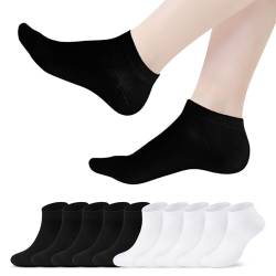 TANGCHAO 10 Paar Sneaker Socken Herren Damen SneakerSocken Sportsocken Kurzsocken Baumwolle Halbsocken, 5 Schwarz - 5 Weiß 43-46 von TANGCHAO