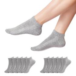 TANGCHAO 10 Paar Sneaker Socken Herren Damen Unisex Atmungsaktives Multifunktionale Baumwolle Socken Grau 35-38 von TANGCHAO