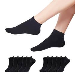 TANGCHAO 10 Paar Sneaker Socken Herren Damen Unisex Atmungsaktives Multifunktionale Baumwolle Socken Schwarz 35-38 von TANGCHAO