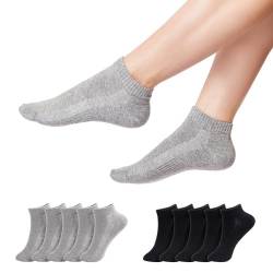 TANGCHAO 10 Paar Sneaker Socken Herren Damen Unisex Atmungsaktives Multifunktionale Baumwolle Socken Schwarz Grau 35-38 von TANGCHAO