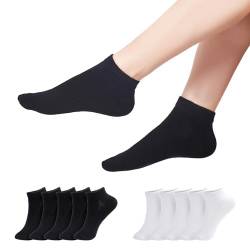 TANGCHAO 10 Paar Sneaker Socken Herren Damen Unisex Atmungsaktives Multifunktionale Baumwolle Socken Schwarz Weiß 43-46 von TANGCHAO