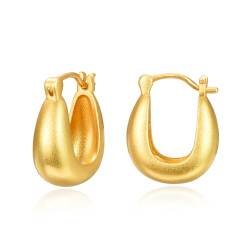 Chunky Creolen Silber 925 Creolen Gold Ohrringe Hoop Creolen Chunky Gold Ohrringe Schmuck Geschenke für Damen von TANGPOET