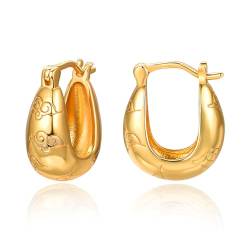 Chunky Creolen Silber 925 Creolen Gold Wolke Ohrringe Hoop Creolen Chunky Gold Ohrringe Schmuck Geschenke für Damen von TANGPOET