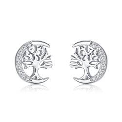 TANGPOET Baum des Lebens Ohrringe für Mädchen 925 Sterling Silber Lebensbaum Ohrstecker Ohrringe Schmuck Weihnachten Geschenk für ihre Frauen Freundin Damen Mutter von TANGPOET