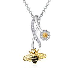 TANGPOET Bienenkette Bienen Geschenke Honig Hummelkette 14K Gold Tier Schmuck Geschenke für Mutter Oma Muttertagsgeschenke für Mama von TANGPOET