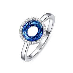 TANGPOET Kristall Ring 925 Sterling Silber Daumenring Versprechen Ring Verlobungsring Schmuck Geschenke für Frauen Damen Her von TANGPOET